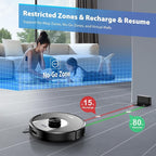 Tikom Robot Vacuum and Mop Combo, 6000 Pa Automatic Robotic Vacuum Cleaner, Smart Mapping, 150 Min Max, Ideal for Pet Hair, Hardfloors, Carpets, Home(L8000 Pro)
