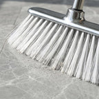 Metal Dustpan with Soft Bristles Broom Heavy Duty Stainless Steel Upright Standing Dust Pan and Broom for Sweeping Indoor Outdoor Home Kitchen Office Lobby Hardwood Floor Cleaning