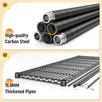 5 Tier Metal Shelving Unit Wire Shelving,Storage Shelves for Small Space:Adjustable Storage Rack Standing Bathroom Shelf and Narrow Shelf for Laundry Dorm Kitchen Pantry Closet15.8"w*11.8"D*53"H