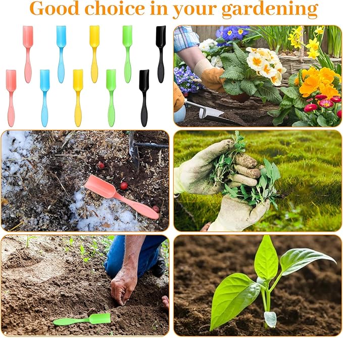 10 Pcs Mini Gardening Shovel Spoons Plastic Cultivation Tools Soil Scoops Digging Transplanting Gardening Spade Hand Trowel Rake for Potted Flowers Succulents Loose Tea-Leaf Scoops, Multiple Colors