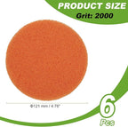Power Scrub Pads, Scrubbing Pads 2000 Grits Scouring Discs - Fitting for (Home Kitchen Cleaning - Drill Attachment - Scrubber Replacement) 6 Pcs & 5 Inch & Orange