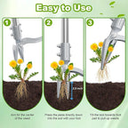 Weed Puller Tool with Gloves, Manual Stand Up Weeding Picker Tool, Heavy Duty Weeder Remover Tool with 4 Claw Steel Head for Garden, Yard, Lawns, Sidewalk, Grass