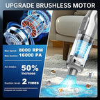 dormzie Handheld Vacuum Cordless, 16000Pa Powerful Suction, Lightweight at 1.3 lbs, Rechargeable Car Vacuum Cleaners for Home Office Car Pets with Brushless Motor, Multiple Accessories