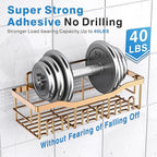 5-Pack Rustproof Stainless Steel Shower Caddy – No Drill Adhesive Bathroom Organizer with Large Capacity, Spacious Shower Shelves for Inside Shower, Kitchen & Home Decor Storage-XL Size