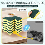 Kitchen Sponges – 12 Pack – Non-Scratch Dual-Sided Cellulose Scrub Sponges for Dishes, Pots, and Pans – Durable, Absorbent, and Reusable (Green/Yellow)