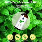 Spearmint Essential Oil, 100% Pure Undiluted Spearmint Oil for Skin, Hair, Aromatherapy - 100ml/3.38 oz