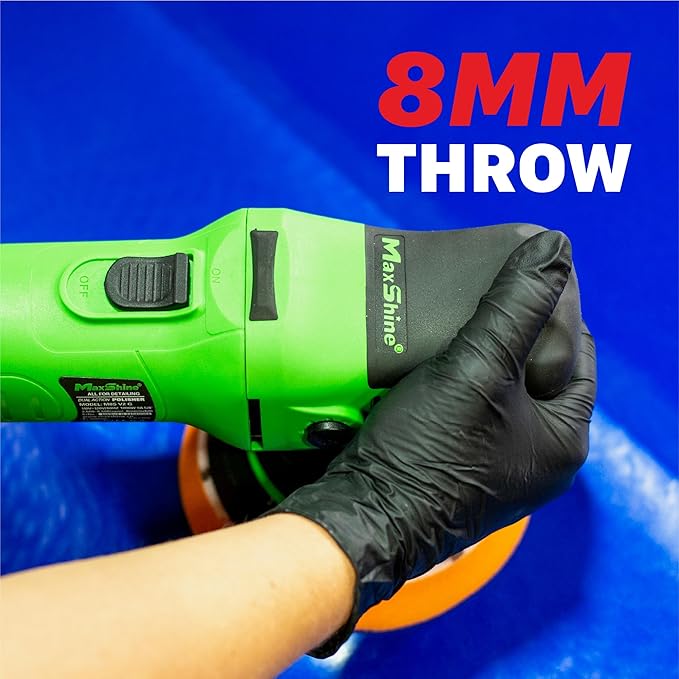 Maxshine M8S V2 G Dual Action Polisher | 8mm Throw, 5” Plate, 1000W Motor, 6-Speed, 6500 RPM | Corded Electric Polisher for Auto, Boat & Marine Detailing, Scratch Removal & Paint Correction