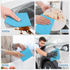 HOMERHYME Swedish Dishcloths, 18 Pack Kitchen Towels Dish Rags, Absorbent Swedish Dish Towels for Kitchen, Non-Scratch Cellulose Sponge Cloths, Biodegradable Washable Reusable Paper Towels, Blue