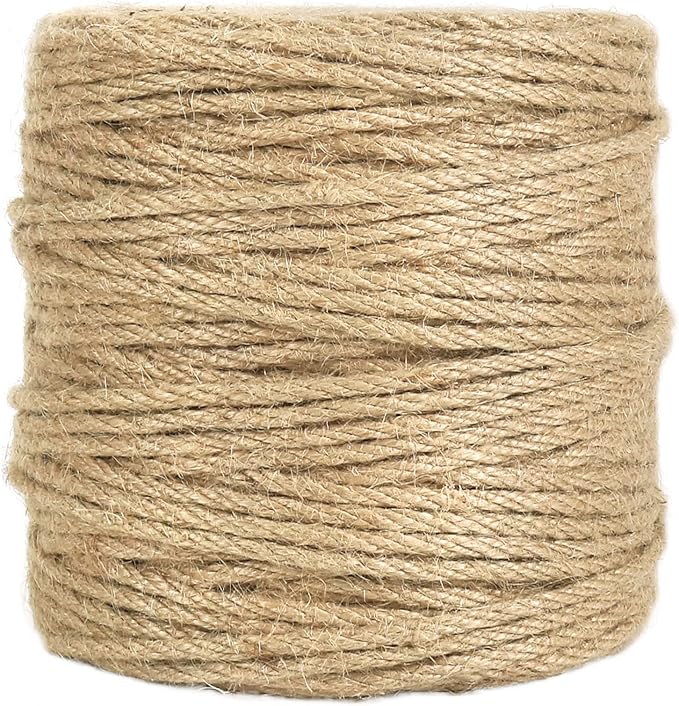 Tenn Well 328 Feet 4mm Jute Twine, Thick Twine Rope for Crafts, Gift Wrapping, Bundling, Gardening, Christmas Decor and Macrame Projects