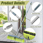 PHYEX 18" Push Broom with 47" Long Handle, Multi-Surface Floor Scrub Brush for Cleaning Deck, Patio, Garage, Driveway