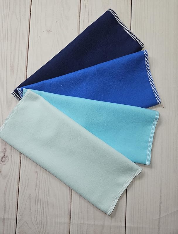 Paperless Towels, 12-12" X 10" Washable Paper Towels, Reusable Paper Towels, 100% Cotton (Blues)