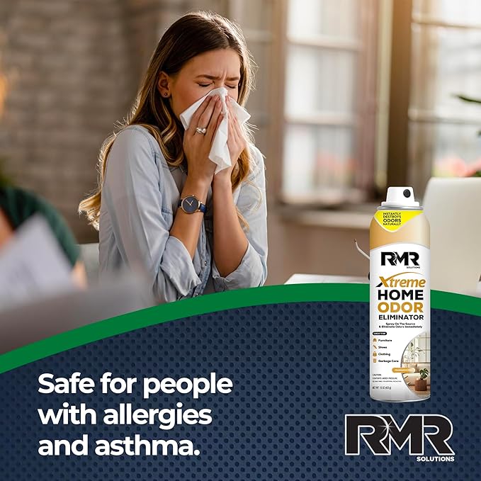 RMR Xtreme Home Odor Eliminator Spray - Neutralize Furniture, Clothing, Shoes, Garbage Cans, and More, 15 Ounces, Unscented