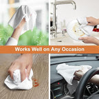 LIVOS Microfiber Cleaning Cloth Roll - 80 Pack, Reusable Paper Towels, White Tear Away, Microfiber Towels for Car, Super Absorbent Lint Free Cleaning Rags for House, Kitchen,Window- 11.5"x11.5"