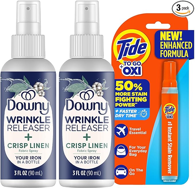 Downy Wrinkle Release Spray Bundle w/Bonus Tide Pen Sample - 3 Pack