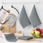 Homaxy 100% Cotton Waffle Weave Kitchen Dish Cloths, Ultra Soft Absorbent Quick Drying Dish Towels, 12 x 12 Inches, 8-Pack, Grey