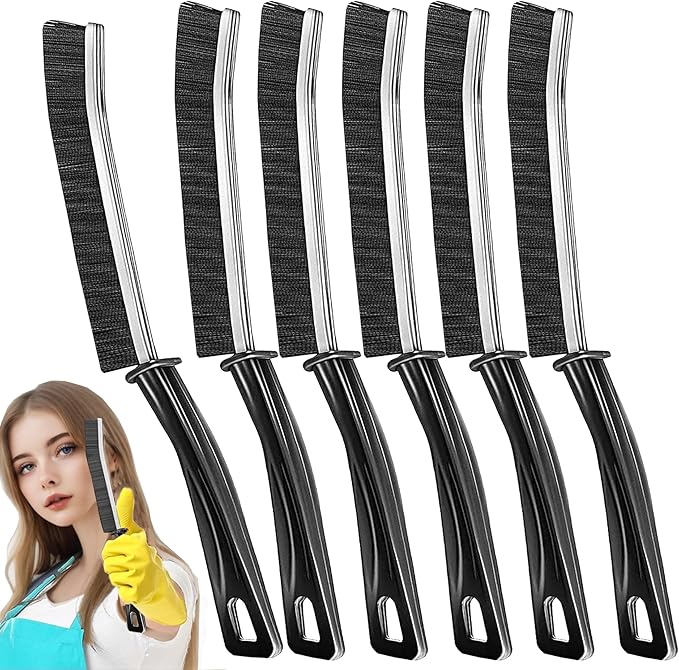 6Pcs Hard-bristled Crevice Cleaning Brush, Multifunctional Thin Gap Scrub Brush, Bathroom Cleaner Tools for Household Use, Kitchen, Window, Toilet, Grout, Faucets, Car