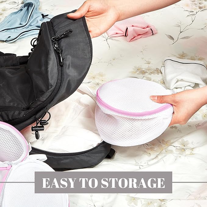 12 Pieces Honeycomb Mesh Laundry Bags for Delicates Underwear Bra Laundry Bags for Washing Machine Sock Laundry Mesh Bags for Delicates Garment Lingerie Wash Bag Net, 6 x 7 Inch (Pink)