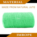 1mm x 3000 Feet Light Green Jute Rope, Twine for Gardening Tomato Climbing Plant Tie Floristry Crafts Gift Wrapping Packing Decor