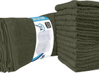 Utopia Towels 24 Pack Cotton Washcloths Set, 100% Ring Spun Cotton, Premium Quality Flannel Face Cloths, Highly Absorbent and Soft Feel Fingertip Towels, Dusty Olive