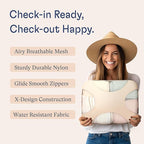 Shacke Premium 5 Packing Cubes Set - Lightweight Mesh Travel Luggage Organizers with Laundry Bag, 5-Piece Suitcase Storage System (Cream)