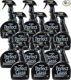 HOPE'S Perfect Glass Cleaner Spray, Streak-Free, Ammonia-Free Window, Mirror, Screen, Tinted Glass, and Shower Door Cleaner, Indoor and Outdoor Glass Surfaces, 32 Fl Oz, Pack of 12