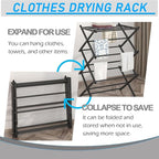Household Indoor Folding Clothes Drying Rack, Dry Laundry and Hang Clothes,Towel Rack (Black)