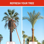 VINGLI Manual Pole Saw for Tree Trimming, 26 ft Extendable Tree Pruner, Sharp Steel Blade and Scissors, High Tree Branch Cutter with Lightweight 8 Fiberglass Long Handles, for Pruning Palms and Shrubs