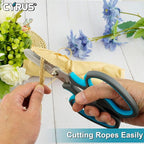 CYRUS Serrated Pruners Flower Scissors Floral Shears for Cutting Flowers,Garden Shears with Integrated Stab Remover,Florist Cutters Rose Snips,Blue