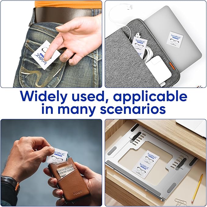 Lens Wipes for Eyeglasses/Camera Lenses,and Screens of cellphones/laptops/Computers .Cleaning Spots or dirts. Wrapped Individually Paper Wipes, Count 200