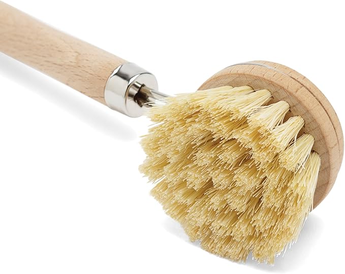 Fox Run 74906 Natural Dish Brush, Tampico Fiber Bristles Brown, 9"