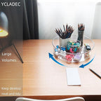 6 Pack Lazy Susan 11.5" Inch Turntable Organizer Organization Storage Container Bins Spice Rack Cabinet Rotating Condiment for Pantry Countertop Kitchen Vanity Bathroom Jewelry Holder Clear