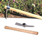 LIANGLIDE Pick Axe Tool Garden Hoe Detachable Pickaxe Hoe Stainless Steel Pickaxe Hoe with Wooden Handle Heavy Duty Wood Pick Axe Garden Mattock Tool for Transplanting Digging Planting Loosening Soil