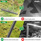 Thatch Rake,57 inch Thatching Rake for Lawn Stainless Steel Metal Dethatcher Rakes with Sheath,Heavy Duty Weed Rakes for Cleaning Dead Grass,Yard,Garden,Leaves,Loosening Soil