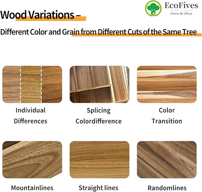 Luxury Acacia Silverware Organizer -Kitchen Drawer Organizer - Utensil Holder and Cutlery Organizer with Grooved Drawer Dividers for Flatware and Kitchen Utensils (5 Slot)