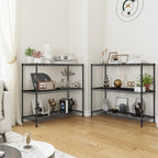 3- Shelf Metal Shelving Unit 35.6Wx14Dx36H,Adjustable Storage Shelves Heavy Duty Garage Steel Shelving for Office,Wire Rack Small Shelf for Kitchen Shelves Laundry Bathroom Pantry Closet Black,2pc