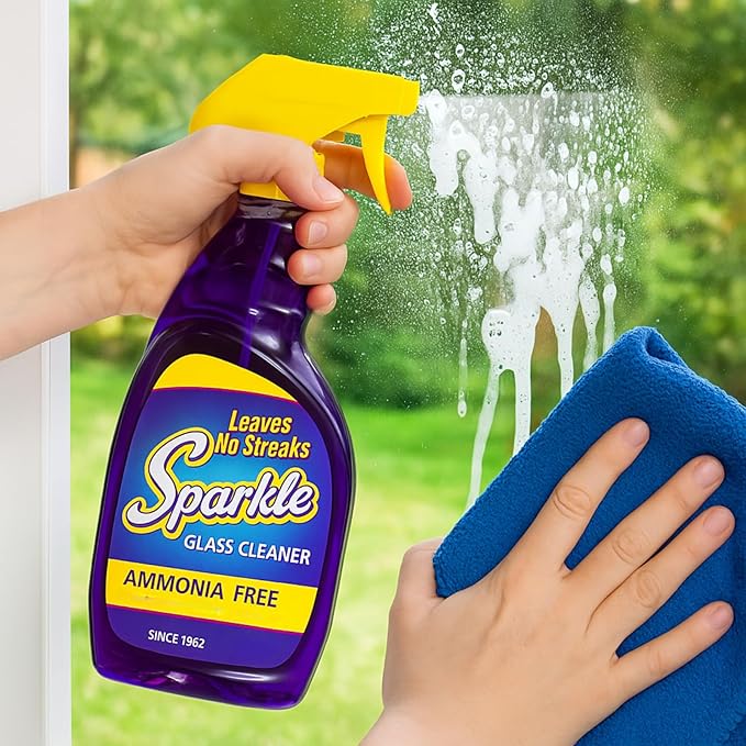 Sparkle Ammonia-Free Glass Cleaner Refill, Heavy Duty Streak-Free Window & Mirror Cleaner Spray, Original Formula, 2L Bottle (Pack of 1)