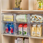 1 Pack Large Stackable Storage Drawers,Clear Acrylic Drawer Organizers with Handles, Easily Assemble for Kitchen Undersink,Bathroom,Cabinet,Makeup,Closet,Pantry,Organization and Storage