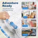 HOUSE DAY 10 Large Vacuum Storage Bags with Pump,Space Saving Vacuum Seal Bags For Clothing Travel, Vacuum Storage Bags For Clothes, Comforters, Blankets, Pillows, Moving, Reusable & Durable,Hand Pump