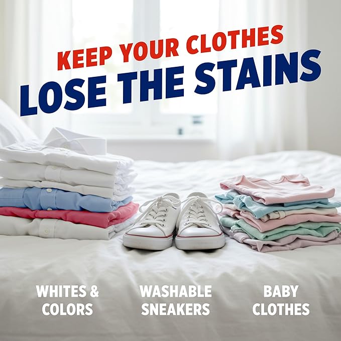 OxiClean Max Force Advanced Stain Remover Power Paks, Color-Safe, Bleach-Free Kids and Baby Essential, Use with Detergent to Remove Messy Stains like Berries, Juice, Mud, Grass, 24 Count