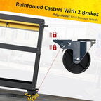 3 Tier Rolling Tool Cart on Wheels, Heavy Duty Utility Cart, Work Cart with Drawers and Pegboards, 440 LBS Loading Capacity Tool Storage Trolley for Mechanic, Garage, Workshop