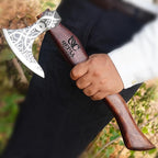 QEPAA CRAFTS® The Frostbreaker Handmade Viking Forged Steel Camping Survival Axe for Wood Splitting and Chopping-Bushcraft Hatchet- Norse Viking Gift for Adventurers