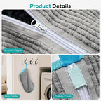 Shoe Washing Machine Bag for Washer & Dryer, Large Shoe Bag for Washing Machine Plush Fibers laundry Bag for Sneakers, Tennis Shoes and Gym shoes, Grey (2PCS)