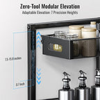 2 Pack Under Sink Organizer and Storage, Metal Under Kitchen Sink Organizer, Slide Out Bathroom Organizers and Storage, Undersink Organizers for Kitchen Bathroom Cabinet