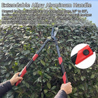 Hedge shears, Extendable 26"-32" Hedge Clippers with Sharp Wavy Blade, Manual Hedge Trimmer for Trimming Borders and Shaping Shrubs, Garden Shears Pruner for Lawn and Yard Tools