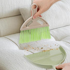 9 Pcs Small Dustpan and Brush Set Mini Broom and Dustpan Set with Handle Nesting Portable Cleaning Tools for Home Office Car Keyboard Countertop and Pet Nest (Blue Red Green)