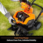 LawnMaster Brushless 48V MAX Cordless Tiller Cultivator with 2X MAX 24V 4.0ah Battery& 1x MX24V Dual Port Charger, 4X Blade, 14.5In Width & 9In Depth-CLTE4814