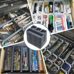 KeFanta 42 Pack Tool Box Organizer Tool Tray Dividers, Rolling Tool Chest Cart Cabinet Workbench Desk Drawer Organization and Storage for Hardware, Parts, Screws, Nuts, Small Tools Organization(Grey)