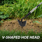 Warren Hoe Garden Tool, Heavy Duty Garden Hoes for Weeding Long Handle, Easy Stand Up Triangle Weeder Tool for Garden, 35-66 inch Adjustable Gardening Hoe for Weed, Trench, Loosen Soil, Landscape