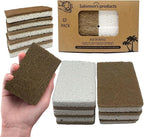 12 Pack Natural Kitchen Sponges - Biodegradable, Compostable, Sustainable Wood Cellulose & Coconut Fiber Sponge for Dishes, Quick Drying & Non Scratch Plant Based Eco Friendly Scrubber for Dishwashing