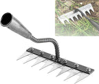 2025 Iron Weeding Rake 2.0,Iron Rake for Gardening and Weedings, Heavy Duty Gardening Hand Weed Puller Tools,Carbon Steel Hand Weeding Rakes for Lawn Care, 8-Teeth Weeding Tool for Yard
